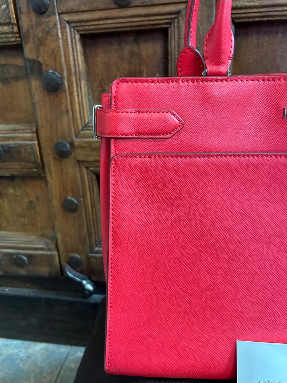 Kate Spade Staci Red Saffiano leather Satchel Crossbody - Picture 4 of 10